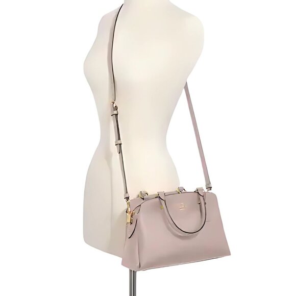 COACH Leather Washed Mauve Mini Lillie Carryall Golden Hardware Feet NWT - Picture 4 of 11